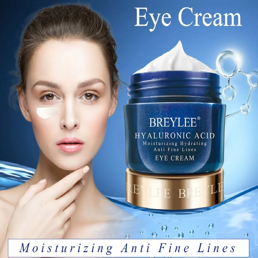 

BREYLEE Hyaluronic Acid Eye Cream Nourishing Moisturizing Essence Improves Skin Drying Eye Bag Makeup Remover Serum anti aging