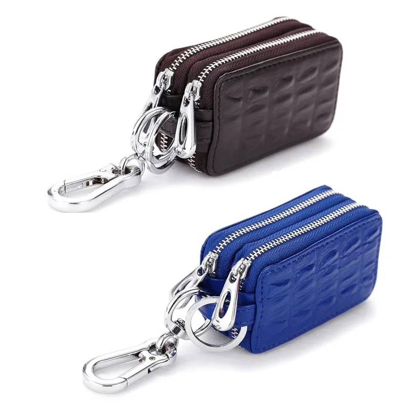 

Crocodile leather key bag leather men's car key bag can be customized double zipper fashion key bag