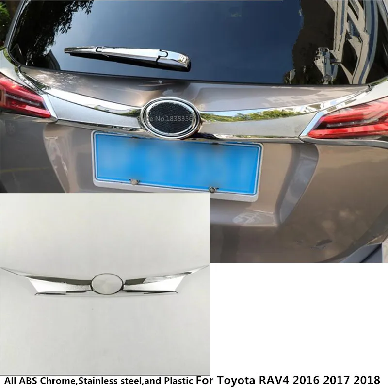 For Toyota Rav4 2013-2015 Chrome Rear Trunk Lid Tailgate Door Cover Trim Garnish