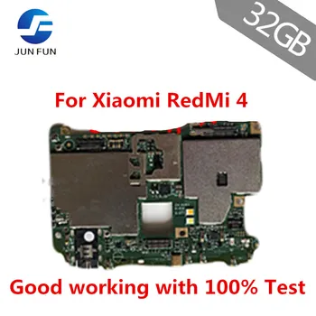 

JUN FUN 32GB Mobile Electronic panel mainboard Motherboard unlocked with chips Circuits flex Cable For Xiaomi RedMi hongmi 4