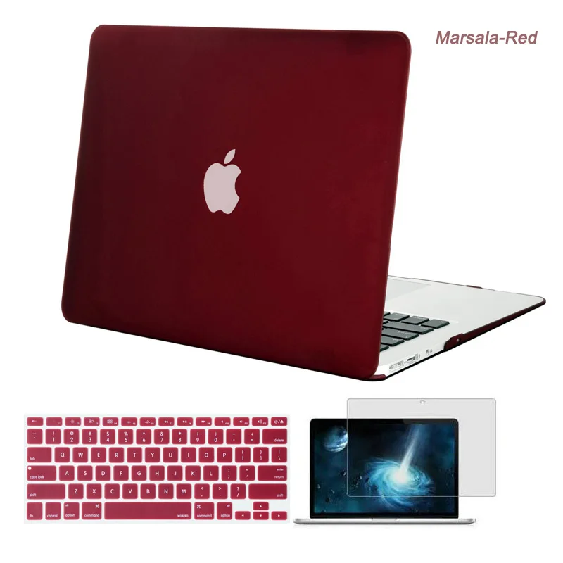 Чехол для ноутбука MOSISO Crystal для Macbook Air Pro retina 13 15, Жесткий Чехол для сенсорной панели, чехол для ноутбука Air 13 A1932 - Цвет: Marsala Red