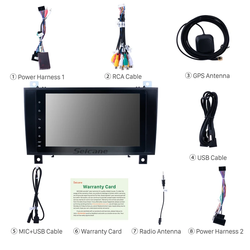 Flash Deal Seicane 8" Android 9.0 2Din HD GPS Car Stereo For 2000-2011 Mercedes SLK Class R171 SLK200 SLK280 SLK300 SLK350 SLK55 Head Unit 2