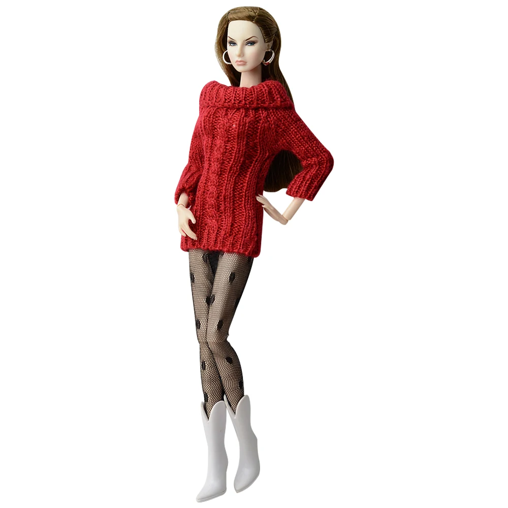 NK Модный жакет для куклы чистая одежда ручной работы вязаный свитер ручной работы Топы платье для куклы Барби подарки девушки кукла аксессуары JJ