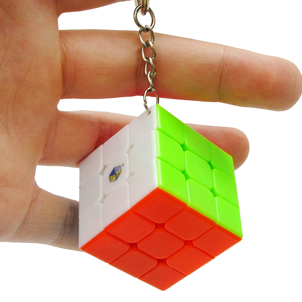 

3 Layers Magic Cube with Keychain 3*3*3 Yuxin 3x3x3 High Quality Mini Cubo Megico 3.5CM Keyring Puzzle Kids Toy