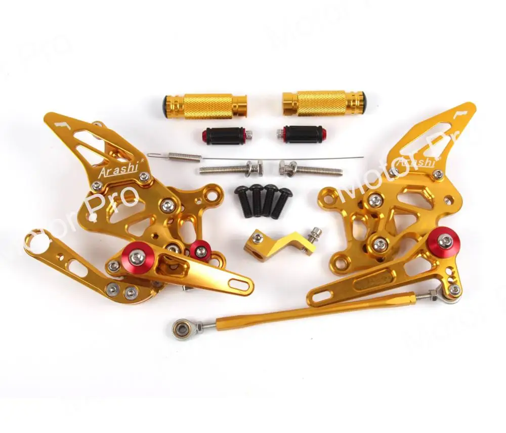 Регулируемые подножки для Aprilia RSV4 R Заводские 2009 2010 2011 2012 аксессуары для мотоциклов подножки задние наборы педали серые - Цвет: 1.0 Gold