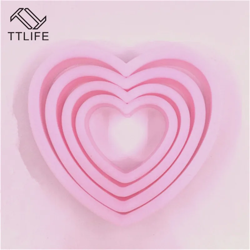 TTLIFE 4 размера силиконовая форма в форме сердца для капкейков шоколада мыла 3D