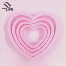TTLIFE 4 размера силиконовая форма в форме сердца для капкейков