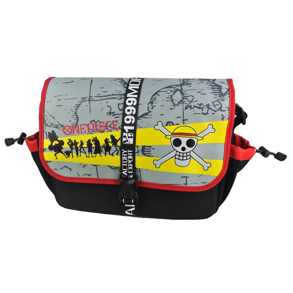 

High Quality Japan Anime One Piece Messenger Shoulder School Bag for Students Monkey D Luffy Cosplay Cross Body Bags Satchels