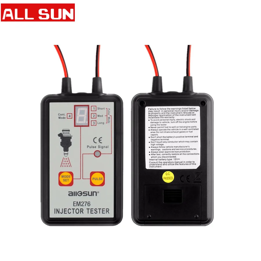 

ALL SUN EM276 Professional Injector Tester Fuel Injector 4 Pluse Modes Tester Powerful Fuel System Scan Tool EM276