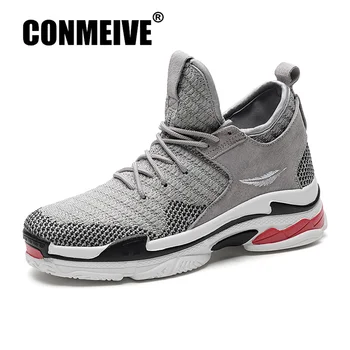 

Spring Autunm New Men Sneakers Breathable Flying Weave Anti-Odor Man Casual Shoes Fashion Light Lacec-up Male Flat Shoes
