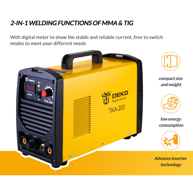 200A 5.8KVA IP21S Inverter Arc TIG 2 IN 1 Electric Welding Machine MMA Welder for Soldering Working
