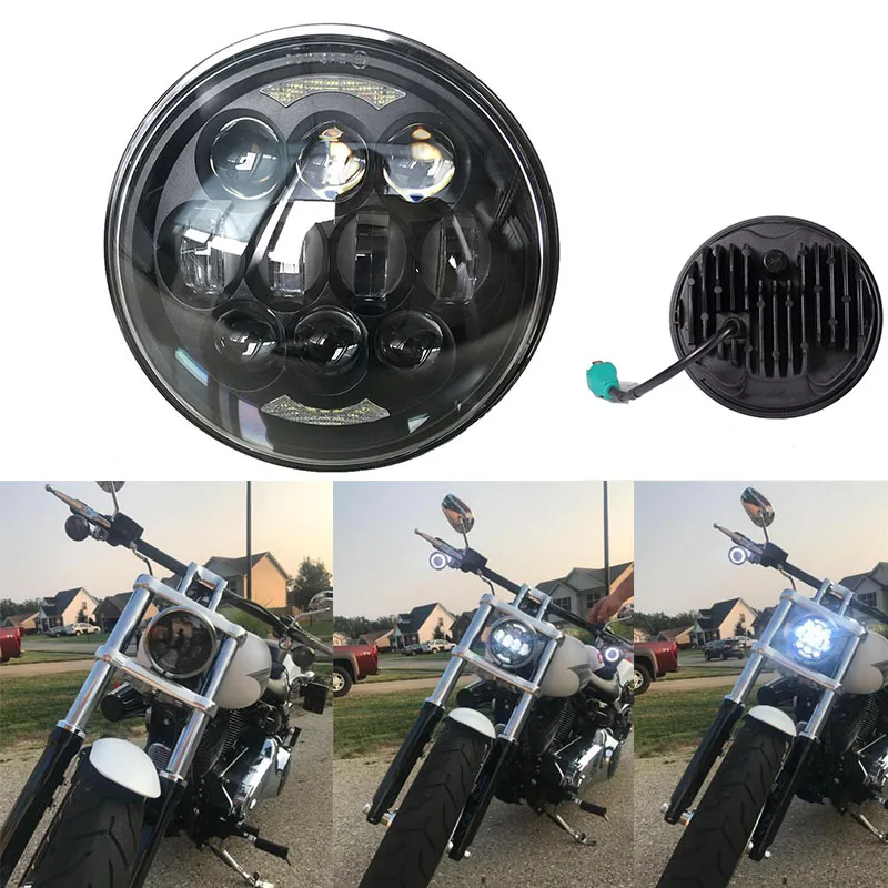 New Design 80W 5.75 INCH H4 LED Headlight Daytime Running lights for