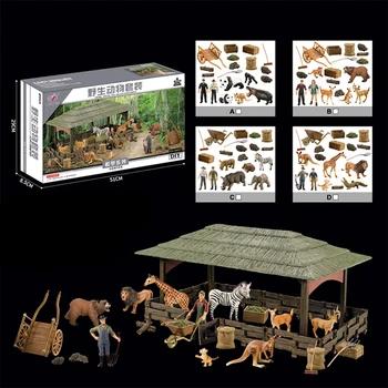 

Simulation Animals Figures Playset Mini Jungle Animals Toys Set Wild Animal Statues DIY Farm House Play Set Kids Hands-on Toy