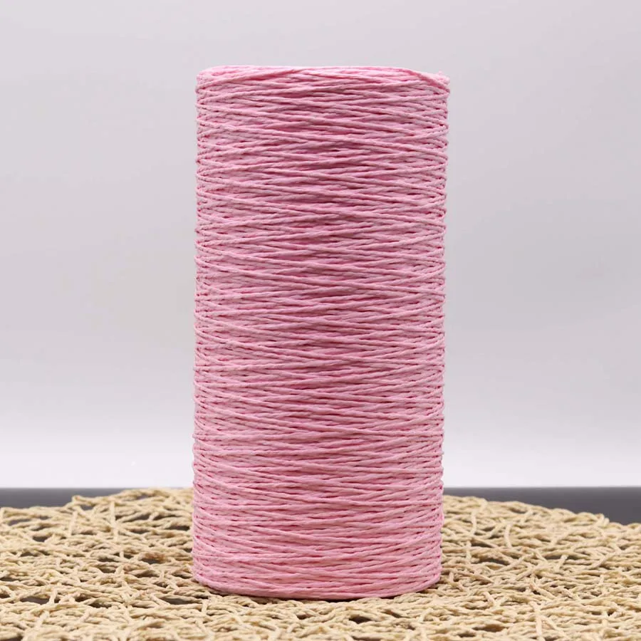 pink 500 г/рулон соломенные из пальмового волокна пряжа окрашенная крючком пряжа для DIY Вязание летняя соломенная шляпа сумки подушки корзины материал - Цвет: pink