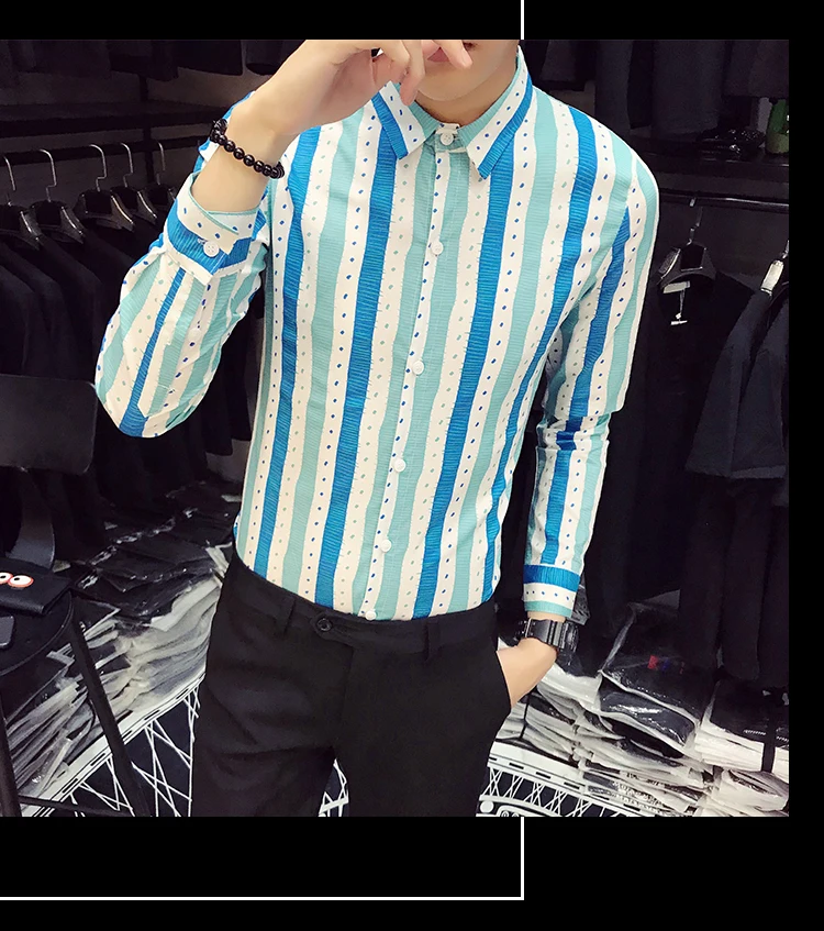 Camisa рубашка для мужчин оранжевый Рубашка в полоску рубашка с длинными рукавами Для мужчин моды дизайнер для вечерние сорочка Homme 3XL 2019