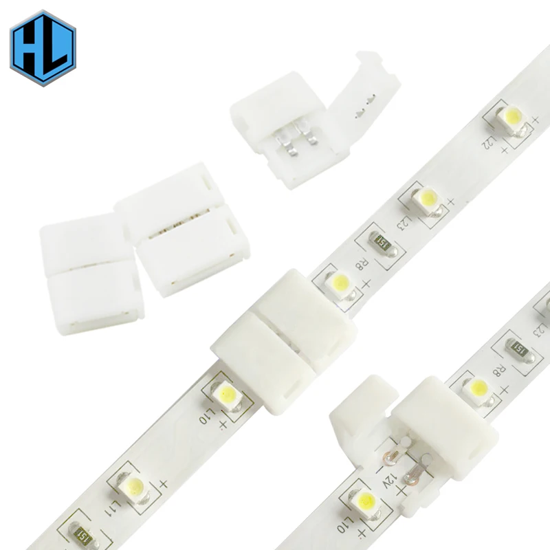 

10 pcs 8mm2P/10mm 2P/10mm 4P Solderless Splitter Right Quick no soldering Connector Corner Adapter 12 v 3528/5050 LED RGB Strip