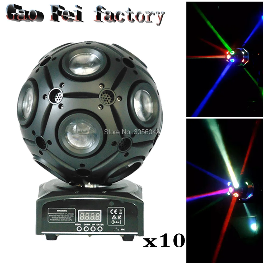 

10pcs/lot9x10W RGBW 4in1 LED Football Moving Head Light Disco DJ Bar Effect UP Lighting Show DMX Strobe for Party KTV