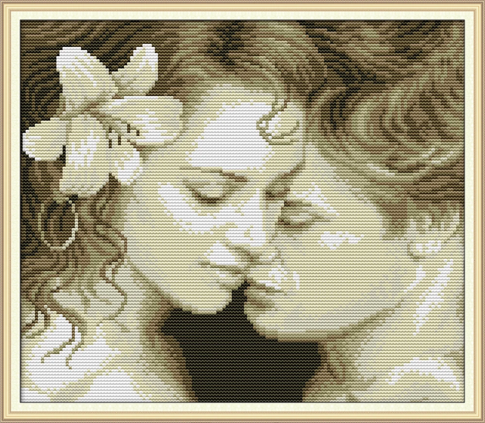 

Nostalgic lovers 2 cross stitch kit aida 14ct 11ct count print canvas cross stitches needlework embroidery DIY handmade