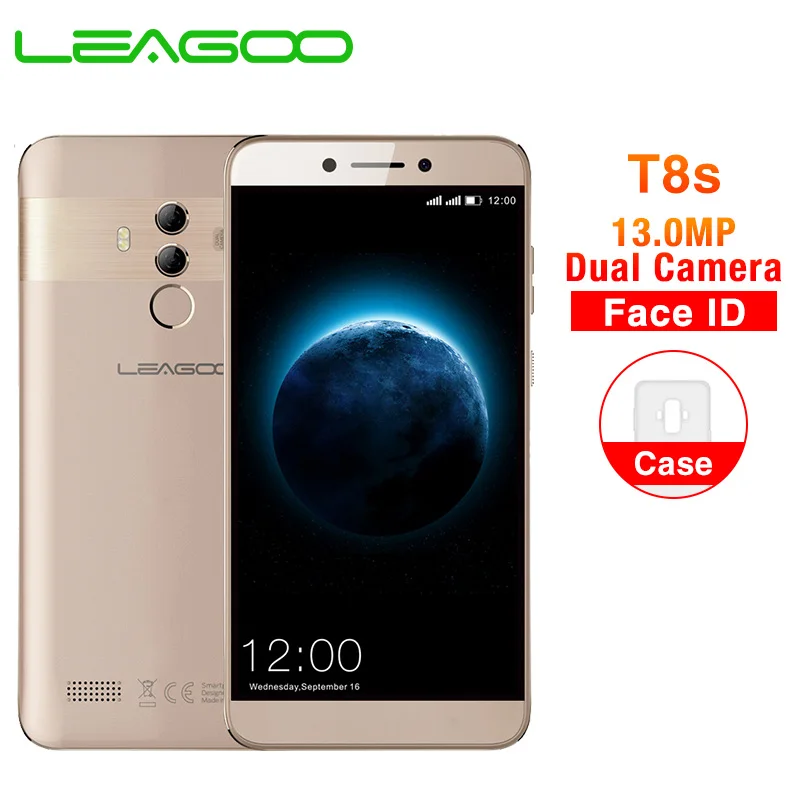 

LEAGOO T8s 5.5'' FHD Incell screen Mobile Phone Android 8.1 MTK6750T Octa Core 4GB 32GB 13MP Dual Camera Face ID 4G Smartphone