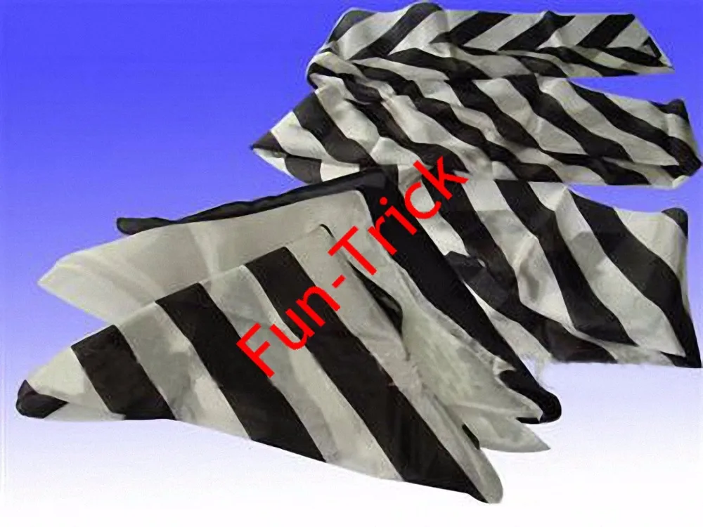 

Zebra Silk Set (Black And White) -- Magic Trick , Silk & Cane Magic