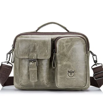

Men Messenger Bag Genuine Leather Men Shoulder Bags for 15.6" Laptop Business Man Handbag Large Bag Travel Waterproof Brown