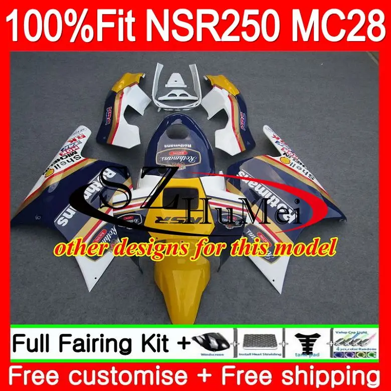 Синий белый литые изделия для Honda MC28 PGM4 NSR250R 95 96 97 98 99 103SH. 8 NSR250 R СМП 250R 1994 1995 1996 1997 1998 1999 обтекатель
