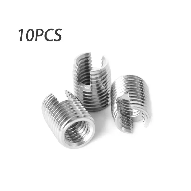 

302 Stainless Steel Self-Tapping Threaded Sleeve Slotted Thread Protection Bushing Sleeve M12*1.75*22mm