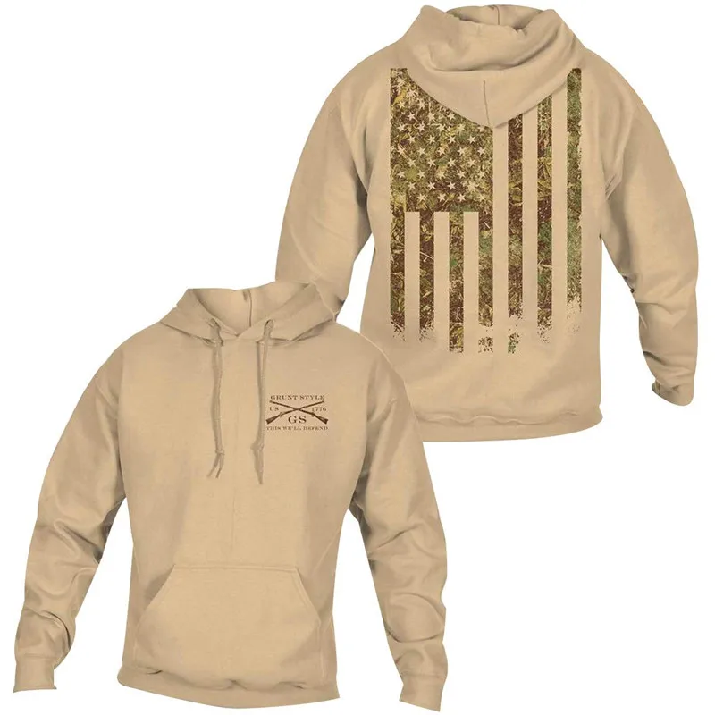 

New Men Hoodies Sweatshirts Grunt Style Ammo Flag Fashion Hoody Halloween Pullover European American Size S-3XL Free Shipping