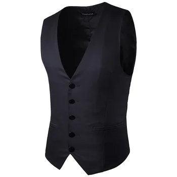 

Men Suit Vest Classic V Collar Dress Vest Men Slim Fit Wedding Party Prom Waistcoat Mens Business Formal Vest Black Gilet Homme