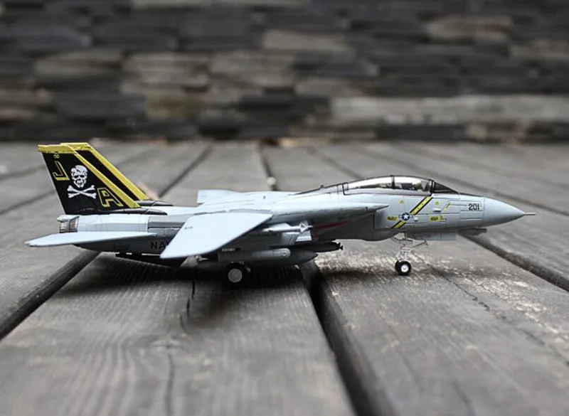 1/100 масштаб военная модель игрушки F14 Tomcat F-14A/B AJ200 VF-84 истребитель ВМС США ВВС литой металлический самолет модель игрушки