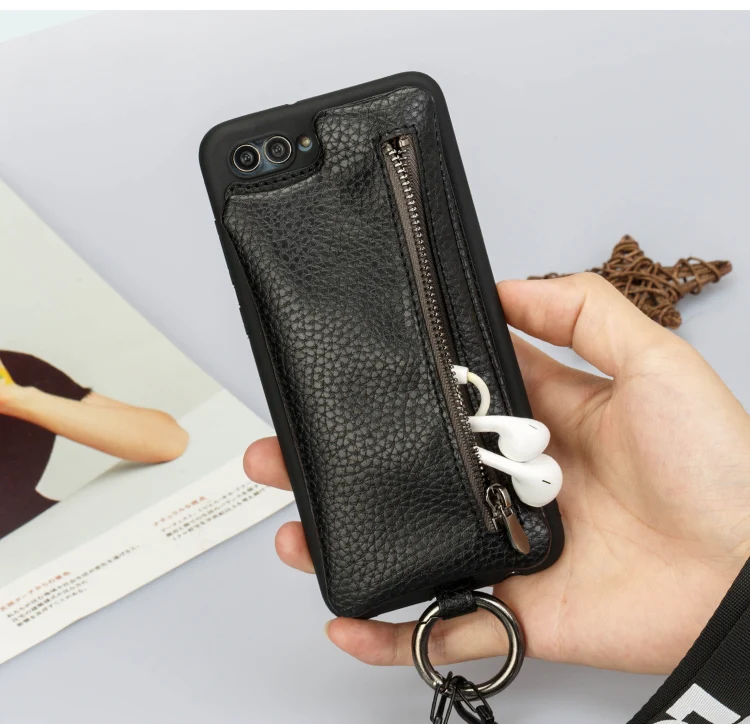 Чехол для телефона huawei P20 Pro P10 Plus mate Honor Note 10 9 Lite V10 Nova 3 2s 2i Y7 Prime Y9 сумка-кошелек с молнией со шнурком