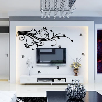 

Acrylic Large Black 3D DIY Photo Tree frame Wall Decals SelfAdhesive family picture Wall Stickers Mural Art Home Decor