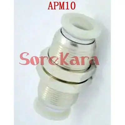 

Bulkhead Union One-Touch Fitting APM10 Fitting 10mm x 10mm Push In AIRTAC Origin  Free Ship