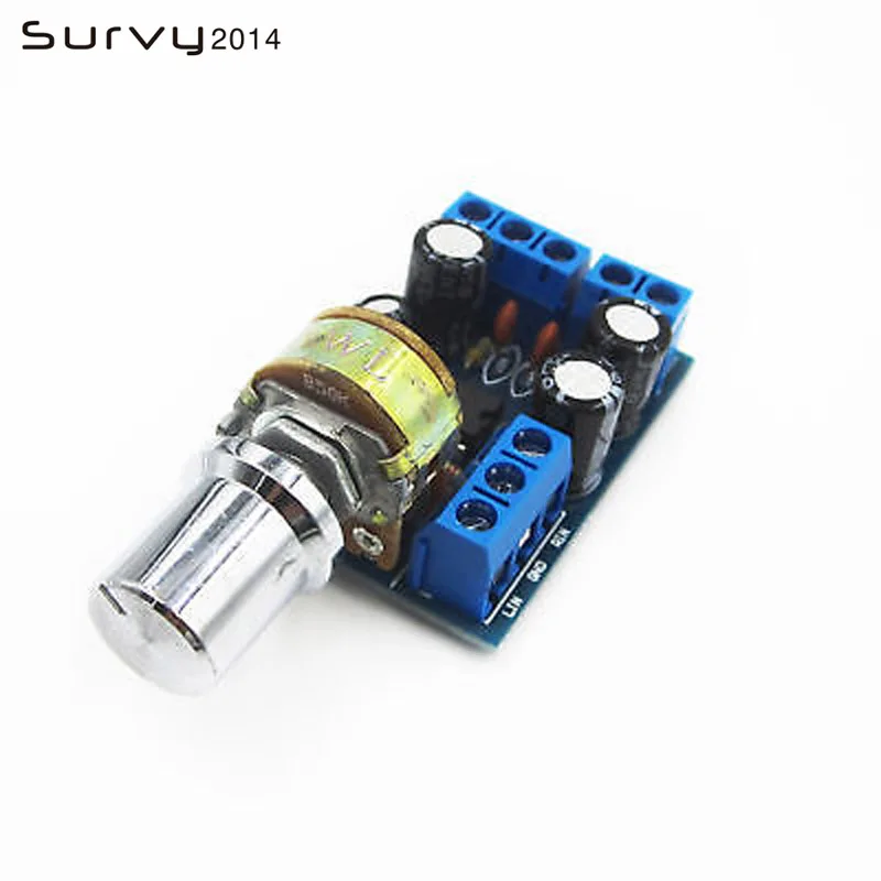 TDA2822M Mini 2.0 Channel 2*1W Stereo Audio Power Amplifier Board DC 5V 12V CAR Volume Control Potentiometer Module
