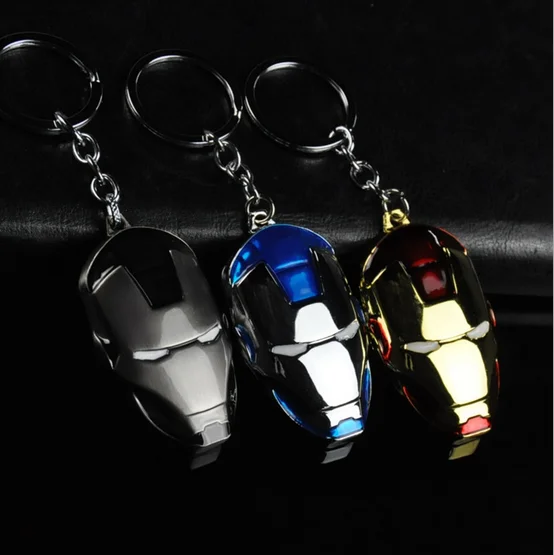 

Iron Man Metal Mask Keychain Comic Super Hero Figure Key Chain Ironman Toy Accessories Keyring Gift 022