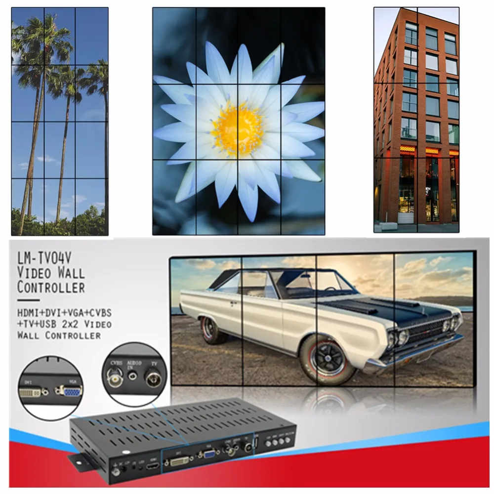 

TV04V 2x2 Vertical screen Video Wall Controller HDMI Processor with VGA AV USB stitching four image processor