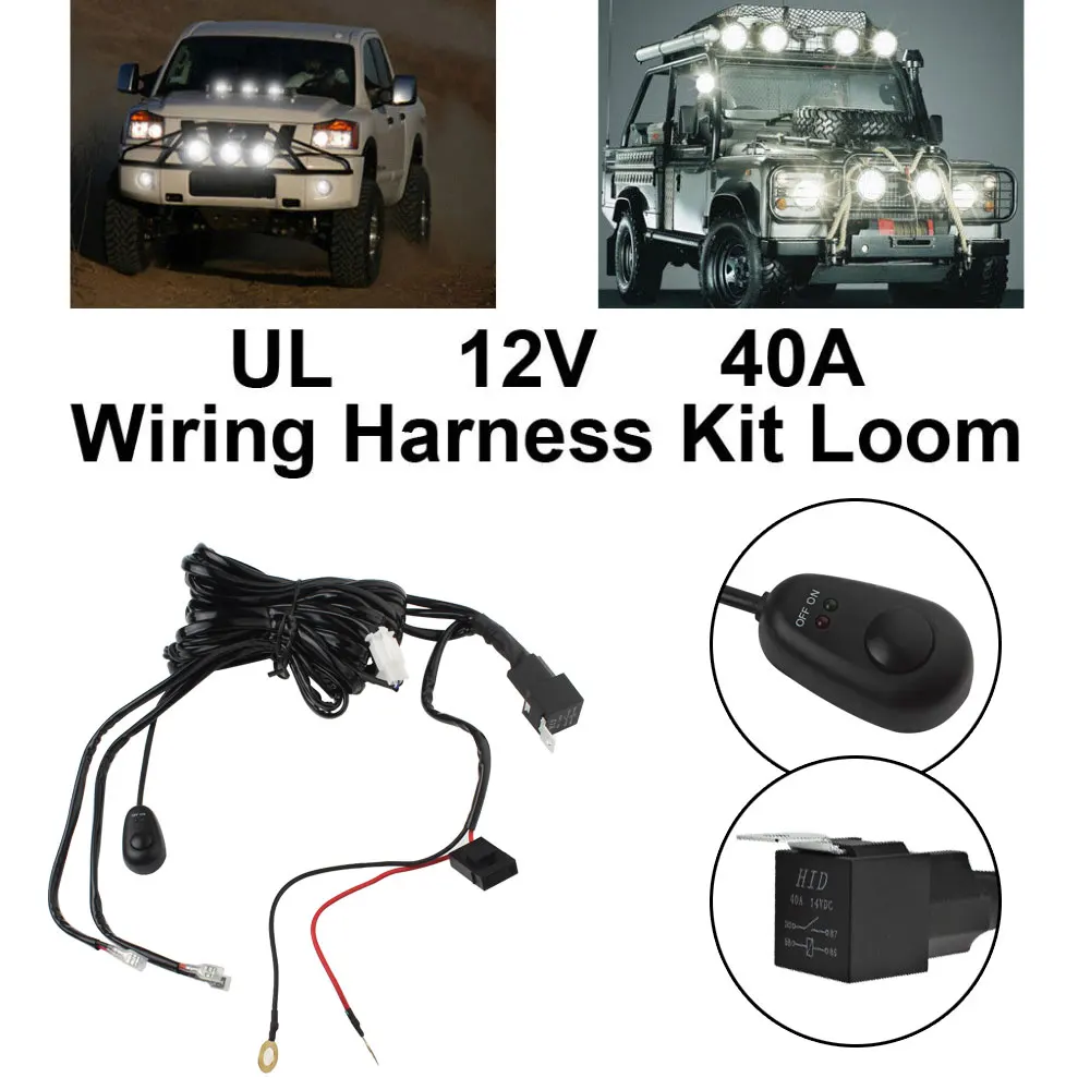 Buy Universal 12V 40A Car Fog Light Wiring Harness Kit