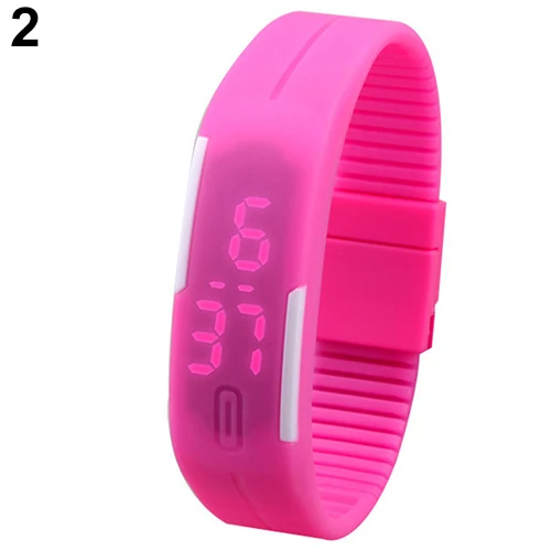 Unisex Sporty Silicone Men Women Fashion Silicone Red LED Sports Bracelet Touch Digital Wrist Watch