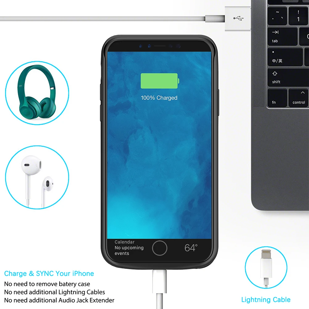 Батарея Зарядное устройство чехол для iPhone X/Xs 6000 мАч Мощность банка зарядки чехол Мощность банк Зарядное устройство чехол для iPhone X телефон Зарядное устройство крышка