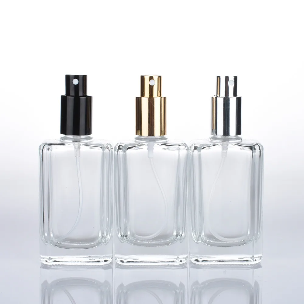 

50ML New High-grade Glass Perfume Spray Fine Mist Dispensing Perfume Empty Bottle 100PCS/LOT