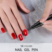 One Step Nail Polish Pen 3 In 1 Gel Nail Varnish Pen Glitter Colors Gel Nail UV Nail Art Wholesale