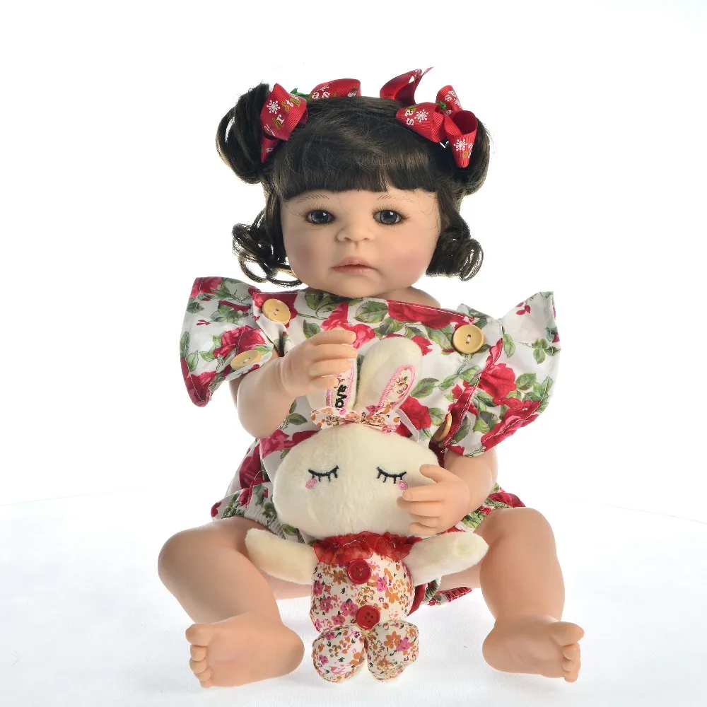 KEIUMI красивые полный корпус силиконовые 22 дюймов Reborn Детские куклы для девочек