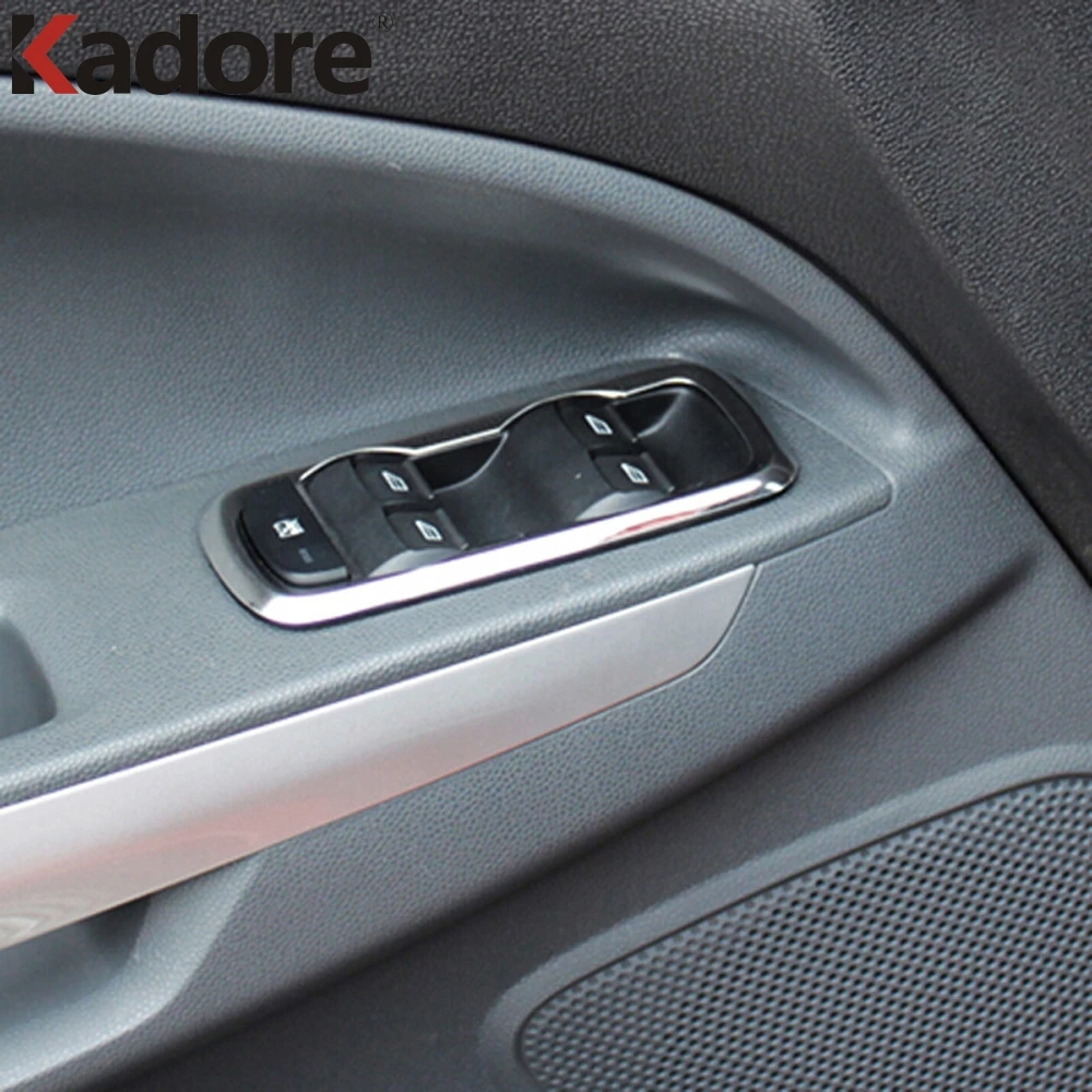 For Ford Ecosport 2013 2016 ABS Chome Car Windows lift switch sticker
