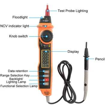 

2000 Counts Pen Type Digital Multimeter with Non-Contact MS8211 AC Voltage Detector Tester ACV/DCV Electric Handheld Tester