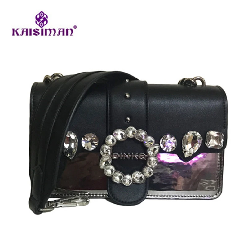 

Charming Luxury Designer Clutch Lady Lock Messenger Bags Famous Brand Women Leather Handbag Fancy Diamond Gem Chain Shoulder Bag