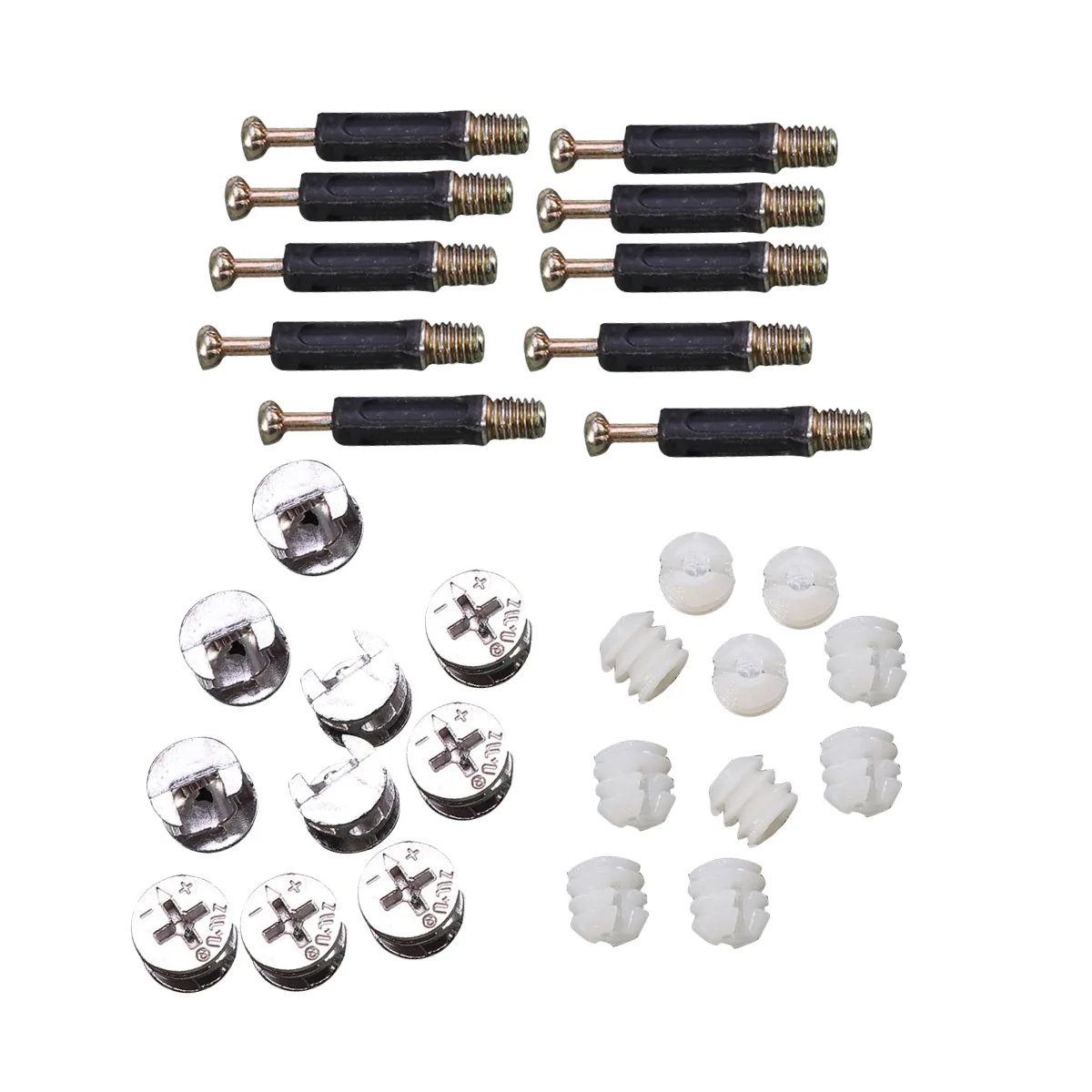 cheap 10 Sets Furniture Connectors Practical Durable Steady Cam Fittings Pre Inserted Nuts Dowels for Cabinet Wood Furniture Cupboard