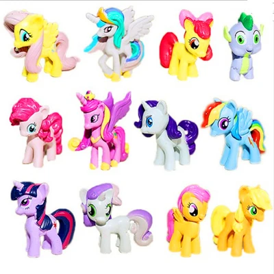 12pcs/set Unicorn+Rainbow Dash horse model Action Figure toys Earth For Children Christmas Gift | Игрушки и хобби