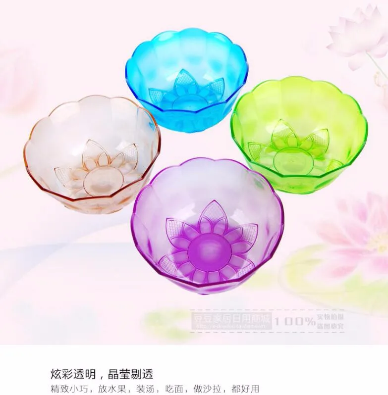 Estilo japão Saladeira de Plástico Colorido Transparente