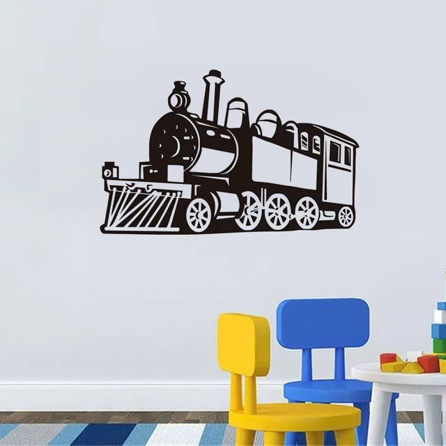Dctop Fashion Steam Train Vinyl Art Wall Decals Stickers For Kids Bedroom Adhesive Removable Wall Sticker Home Decor In Wall Stickers From Home