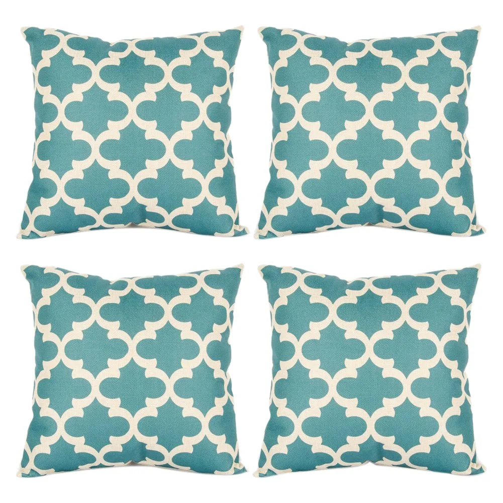 

Hot 18 X 18 Inch Blossom Patterns Cushion Cover Canvas Decorative Square Throw Pillow Cases For Sofa Bedroom With Invisi